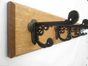 Antique Iron Basildon 9 Hook Coat Rail 98cm.