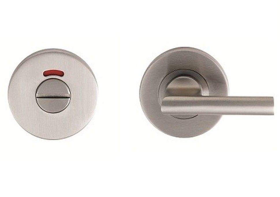 Bathroom Thumb Turn Door lock Satin Steel- Disabled.
