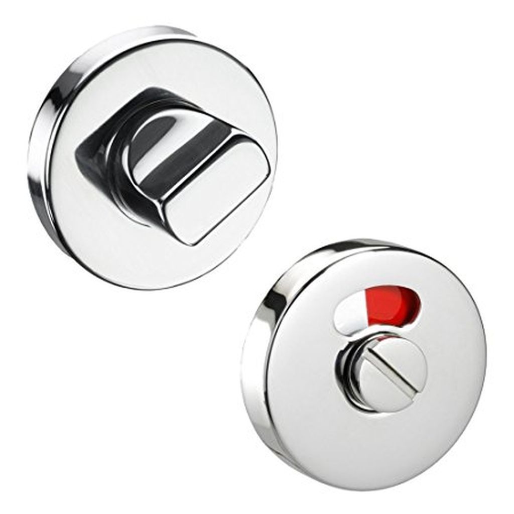 Bathroom Thumb Turn Door lock Polished Steel.