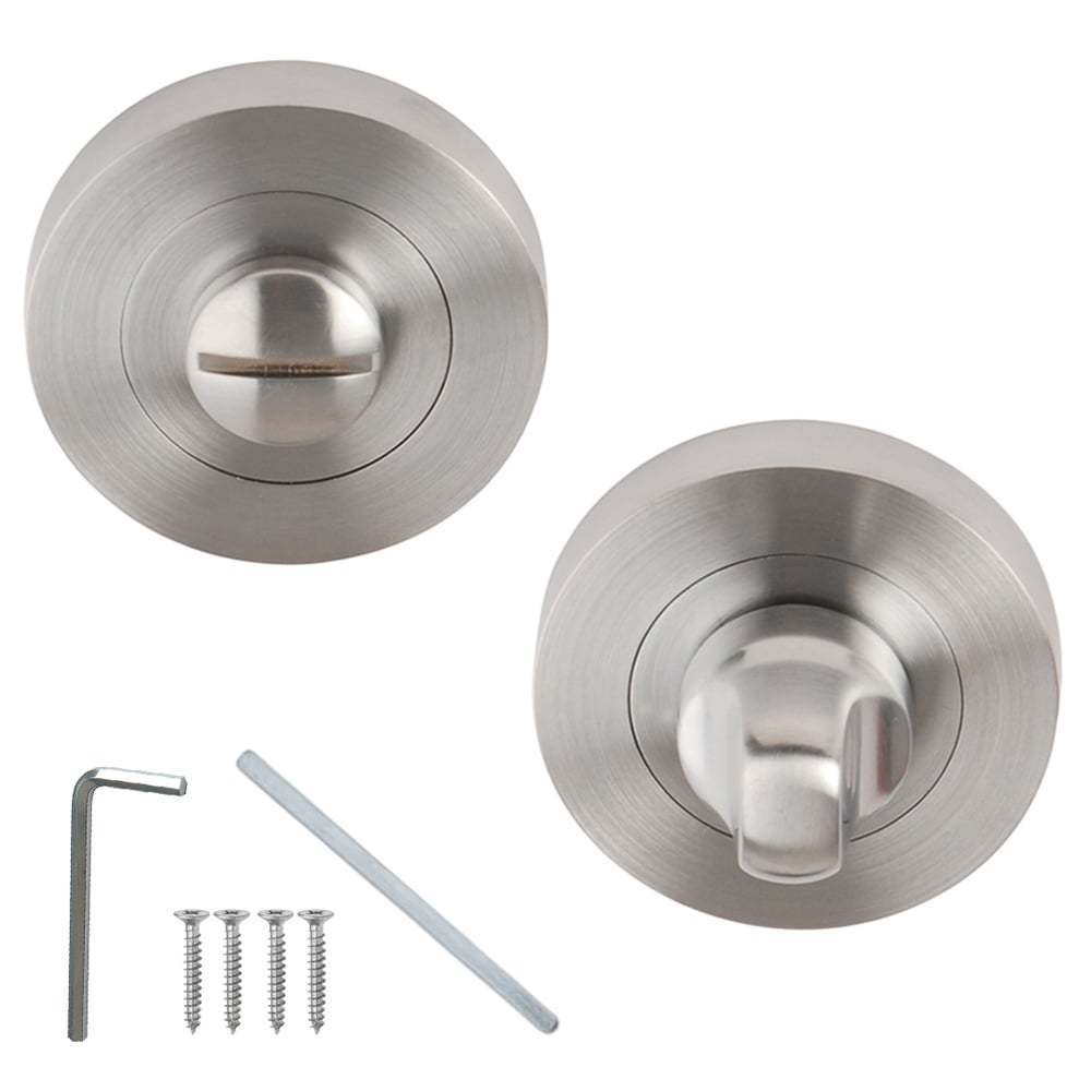 Bathroom Thumb Turn Door lock Satin Chrome.