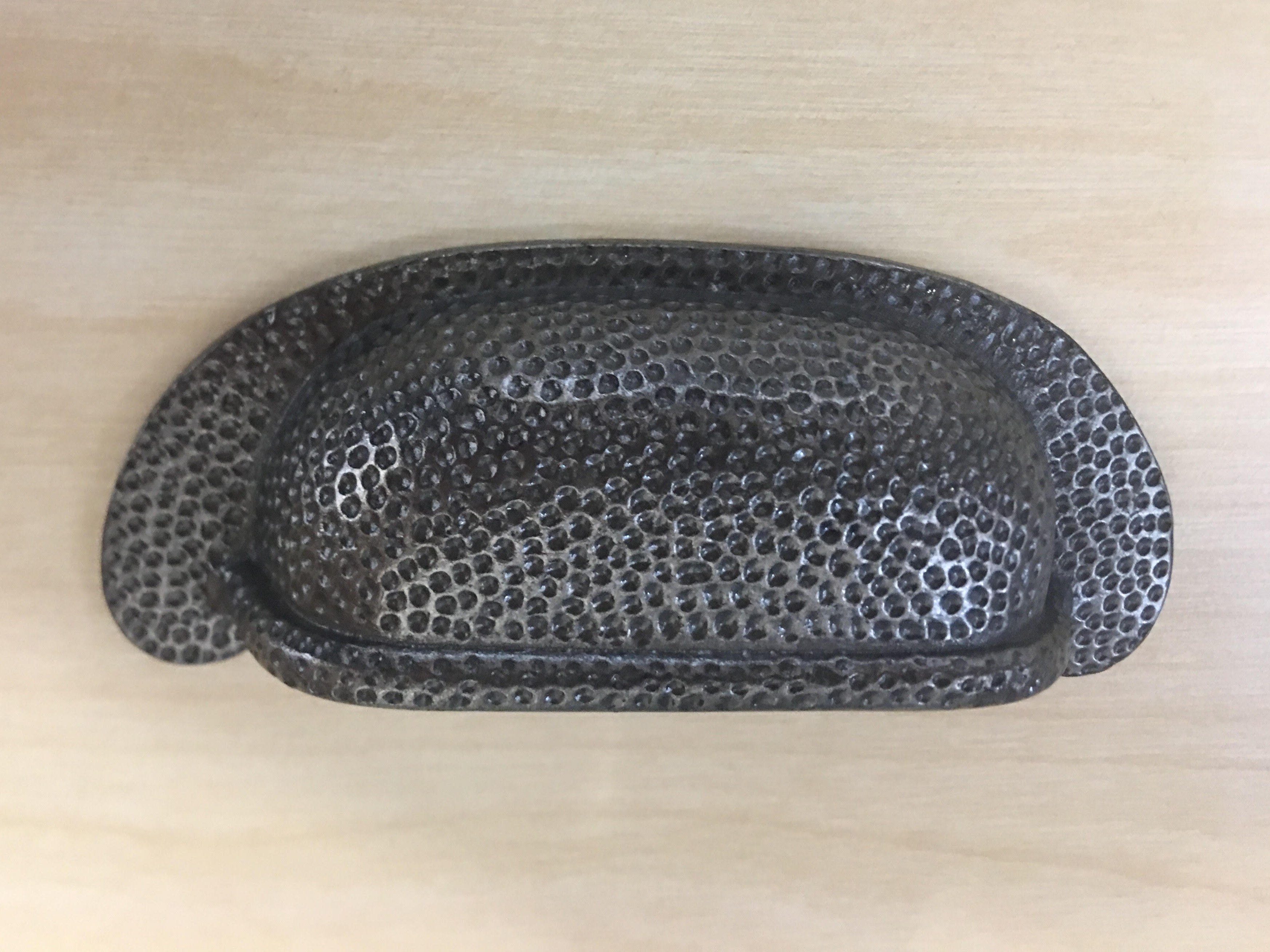 Beaten Effect Rear Fix Cabinet Pull Handle Antique Iron.