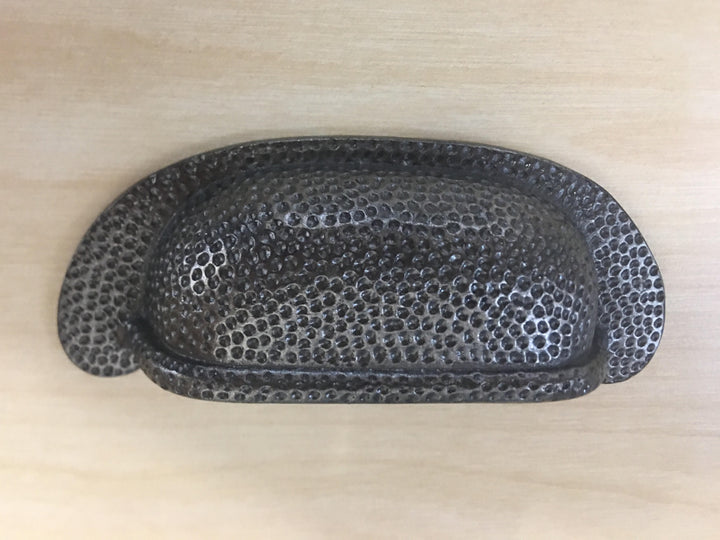 Beaten Effect Rear Fix Cabinet Pull Handle Antique Iron.