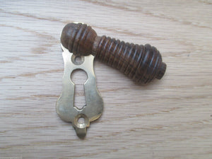 Beehive Wooden Escutcheon Teak & Brass.