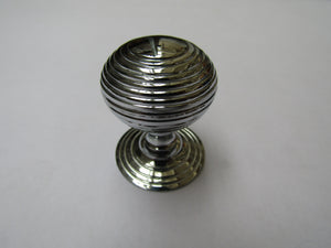 Beehive Reeded Cupboard Knob Polished Chrome.