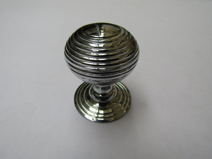 Beehive Reeded Cupboard Knob Polished Chrome.