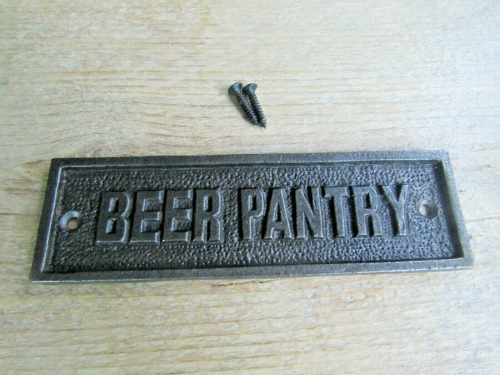 Beer Pantry Cast Iron Plaque.