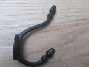 Pack Of 5 Small Acorn Tip Coat Hooks Black Antique.