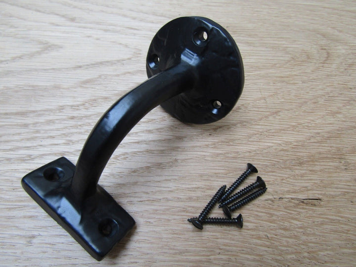 Cast Iron Victorian handrail bracket Black Antique.