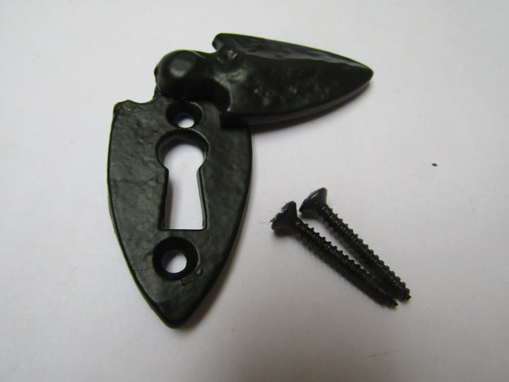 Shield Covered Escutcheon Black Antique.