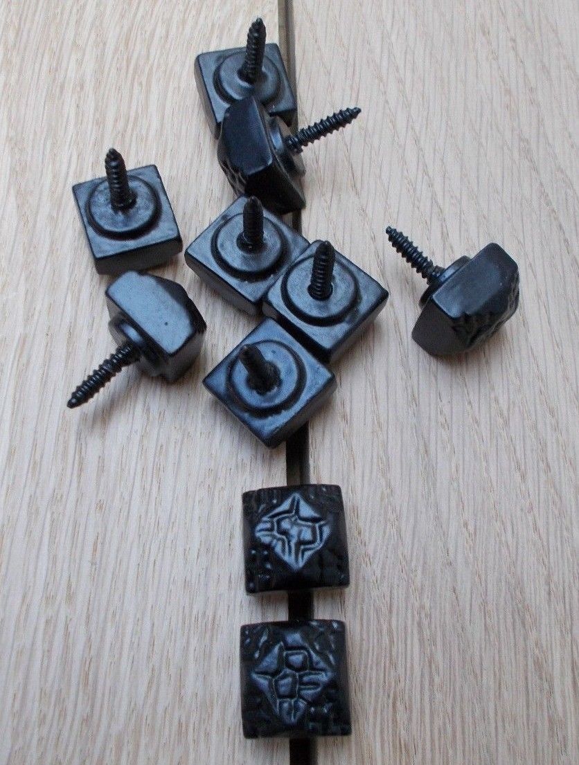 Pack of 10 door studs Beaten,Hammered Black Antique.