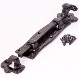 6inch Scroll Straight Door Bolt Black Antique.