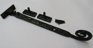 Black Antique Curly Casement Stay Arm 10inch.