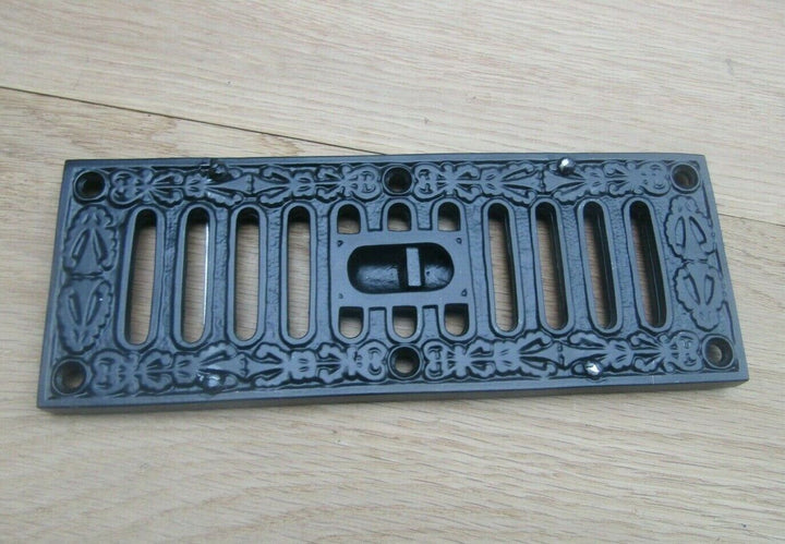 9inch x 3inch Small Black Ornate Vintage Sliding Vent.