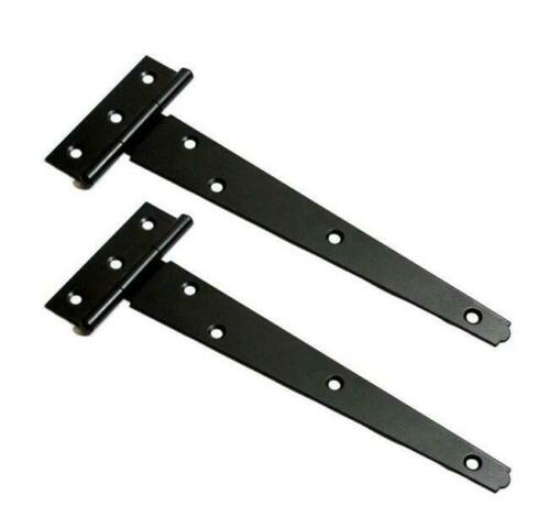 Pair of Epoxy Black Powder Coated T-Hinges 8inch.