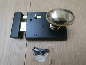4inch Rim Latch Black & Oval Rim Brass Set.