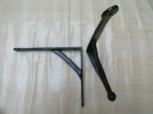 Pair Of Black Penny End Shelf Brackets 10inch.