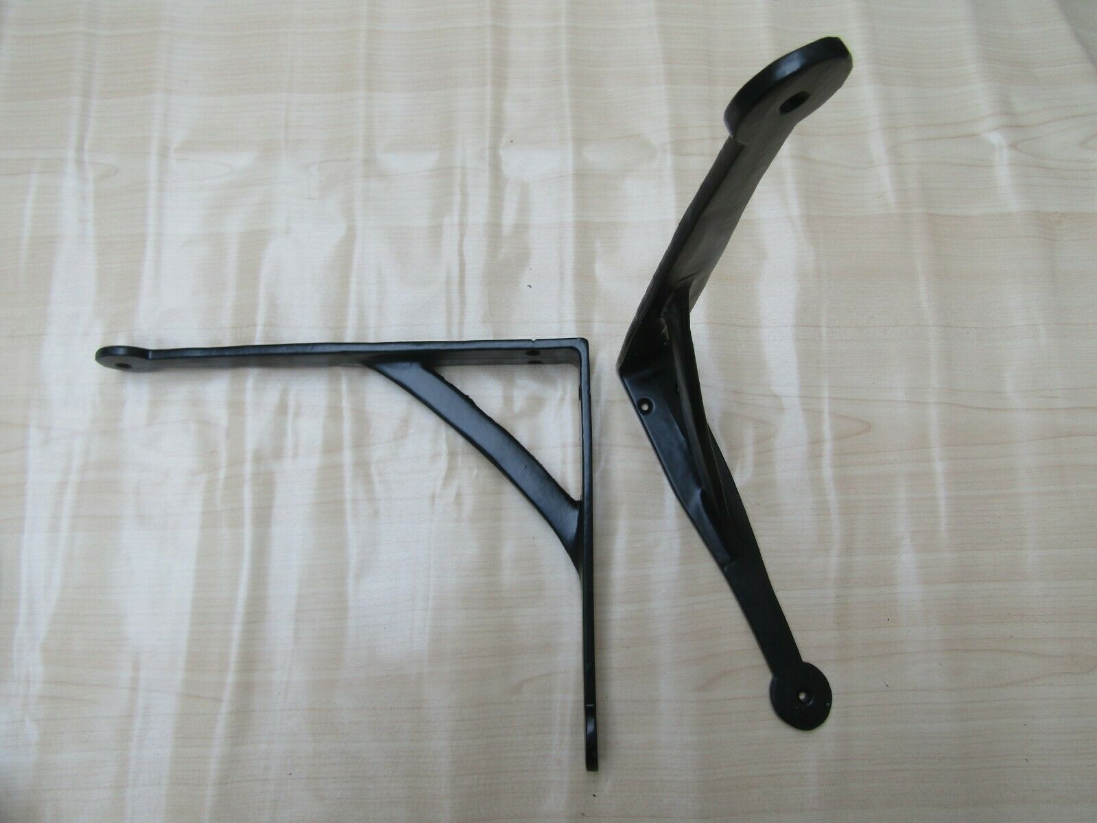 Pair Of Black Penny End Shelf Brackets 10inch.