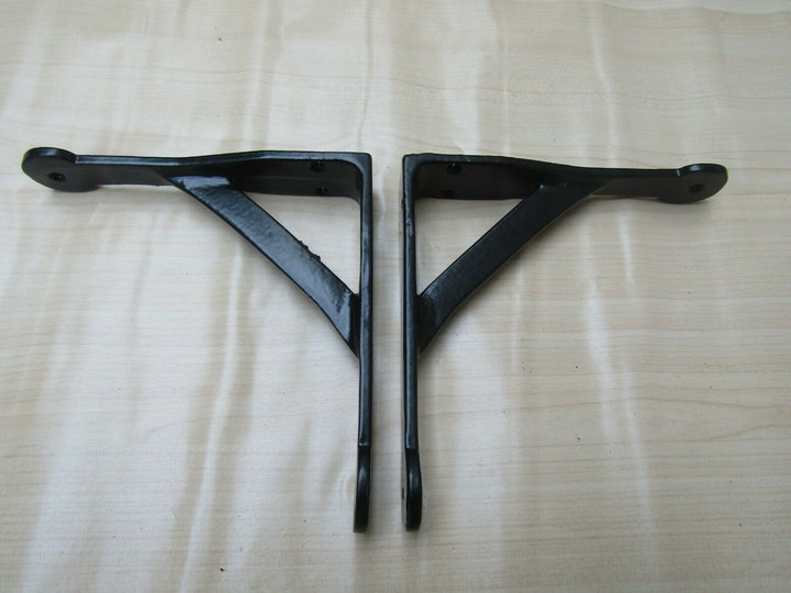 Pair Of Black Penny End Shelf Brackets 6inch.