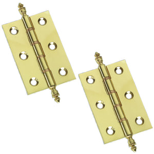 3inch Pair Of Brass Finial Hinges.