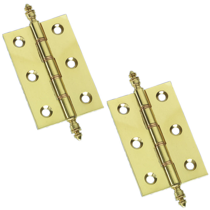 3inch Pair Of Brass Finial Hinges.