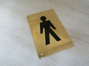 6inch Brass Male Door Sign.