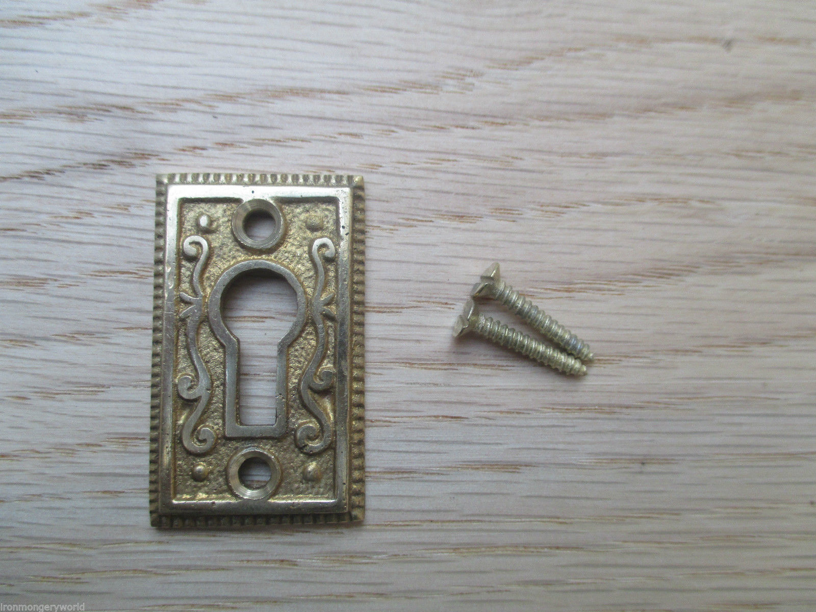 Georgian Ornate Escutcheon Polished Brass.
