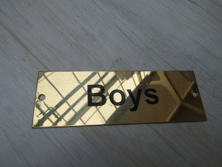 Rectangular Brass Boys Door Sign.