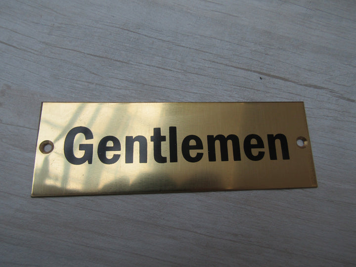 Rectangular Brass Gentlemen Door Sign.
