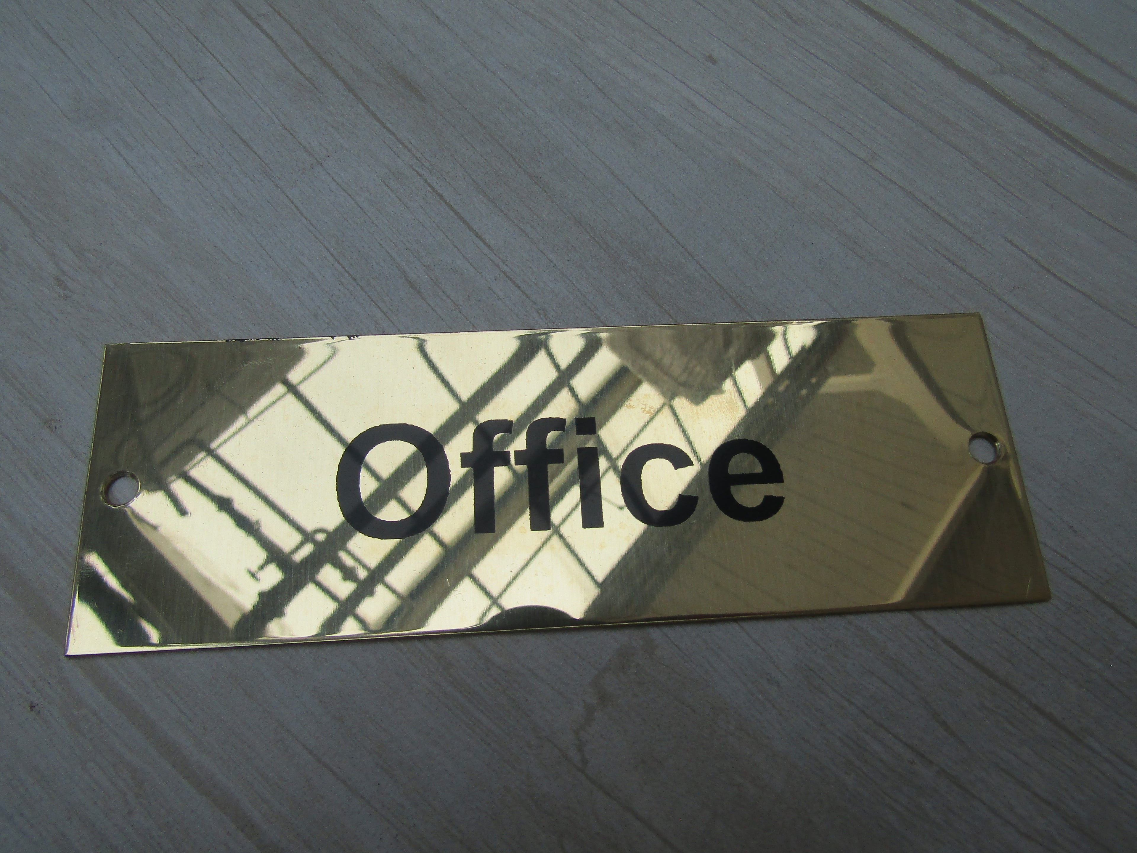 Rectangular Brass Office Door Sign.