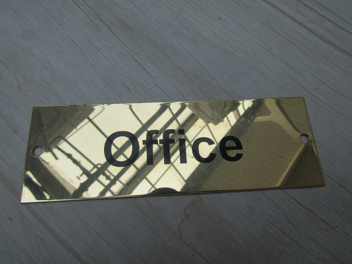 Rectangular Brass Office Door Sign.
