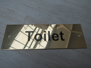 Rectangular Brass Toilet Door Sign.