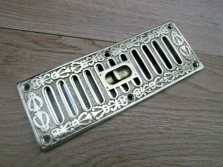 9inch x 3inch Small Brass Ornate Vintage Sliding Vent.
