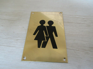 6inch Brass Unisex Door Sign.