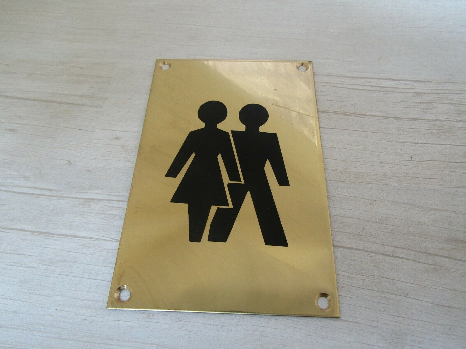 6inch Brass Unisex Door Sign.