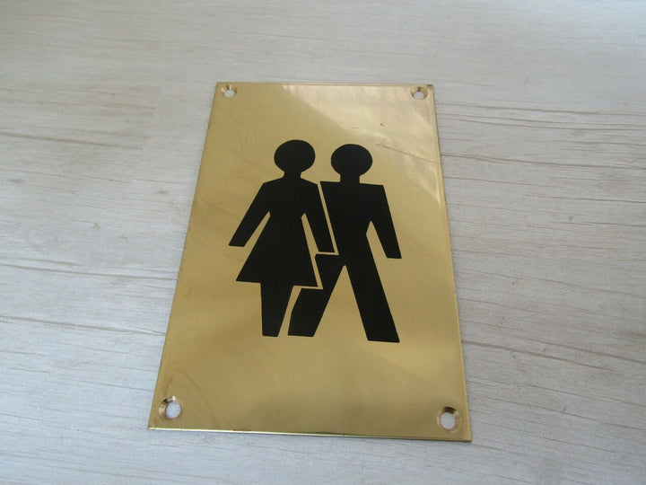 6inch Brass Unisex Door Sign.