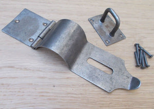 Hasp And Staple Bull Nose Antique Iron.