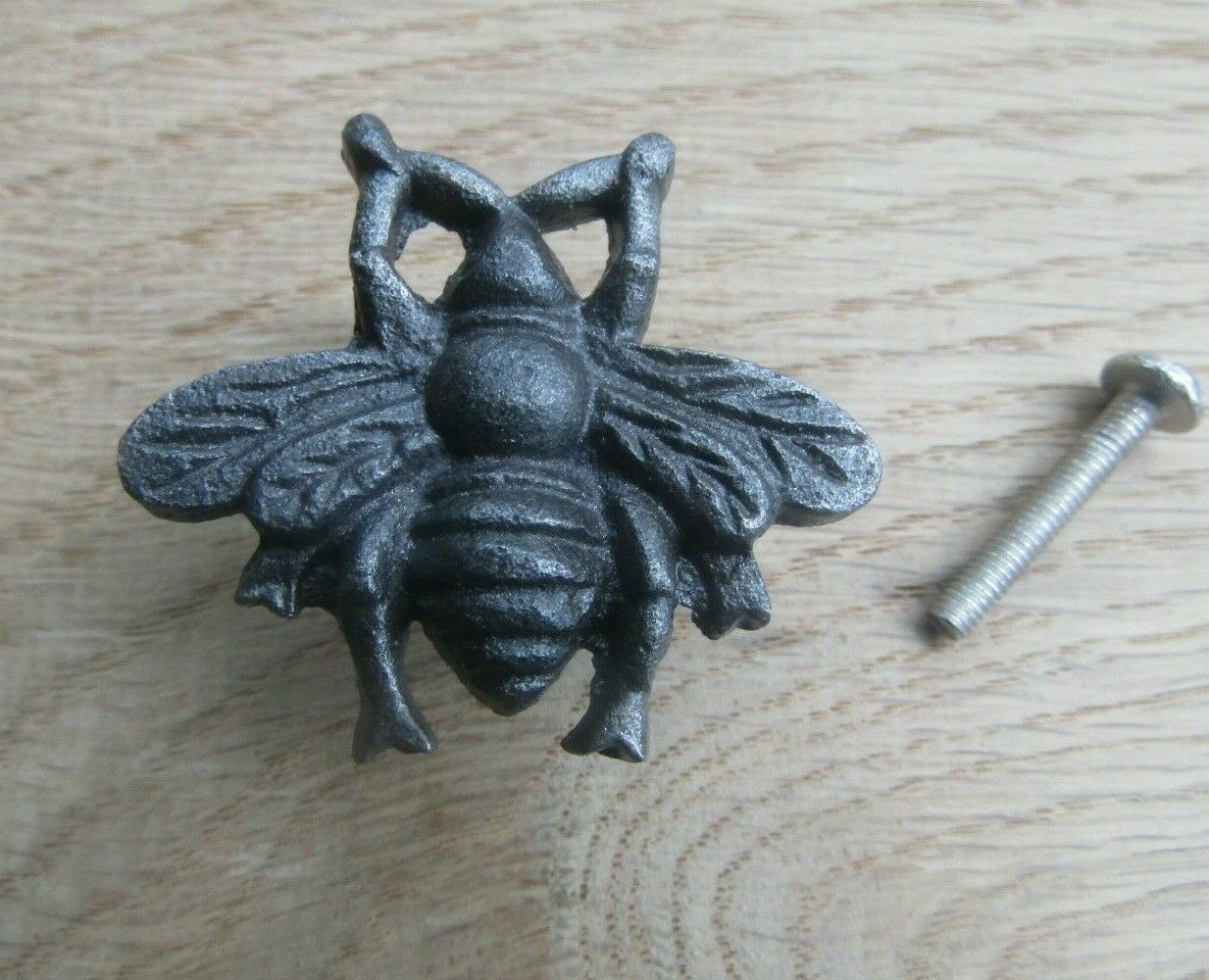 Bumble Bee Cupboard Knob Antique Iron 40mm.