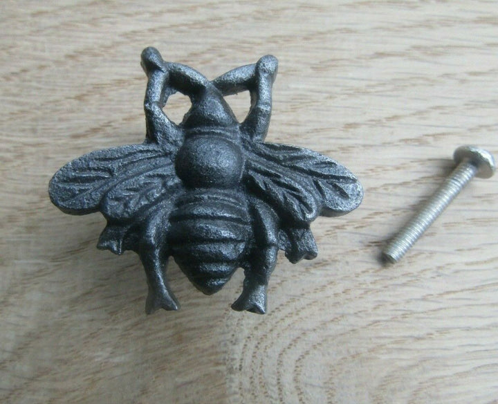 Bumble Bee Cupboard Knob Antique Iron 40mm.