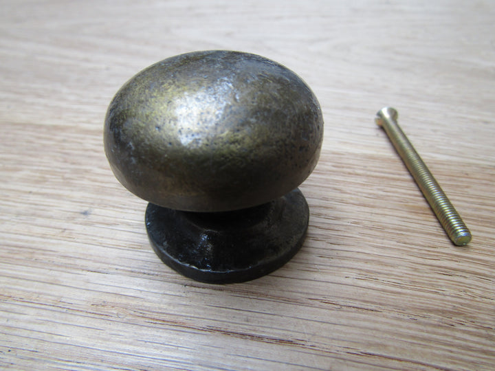 Burlington Mushroom Cabinet Knob Antique Brass 40mm.