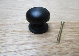 Burlington Mushroom Cupboard Knob Black Antique 40mm.