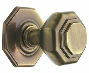 CARLTON Flat Octagonal Centre Door Knob Pull Handle On Rose Center Knob.