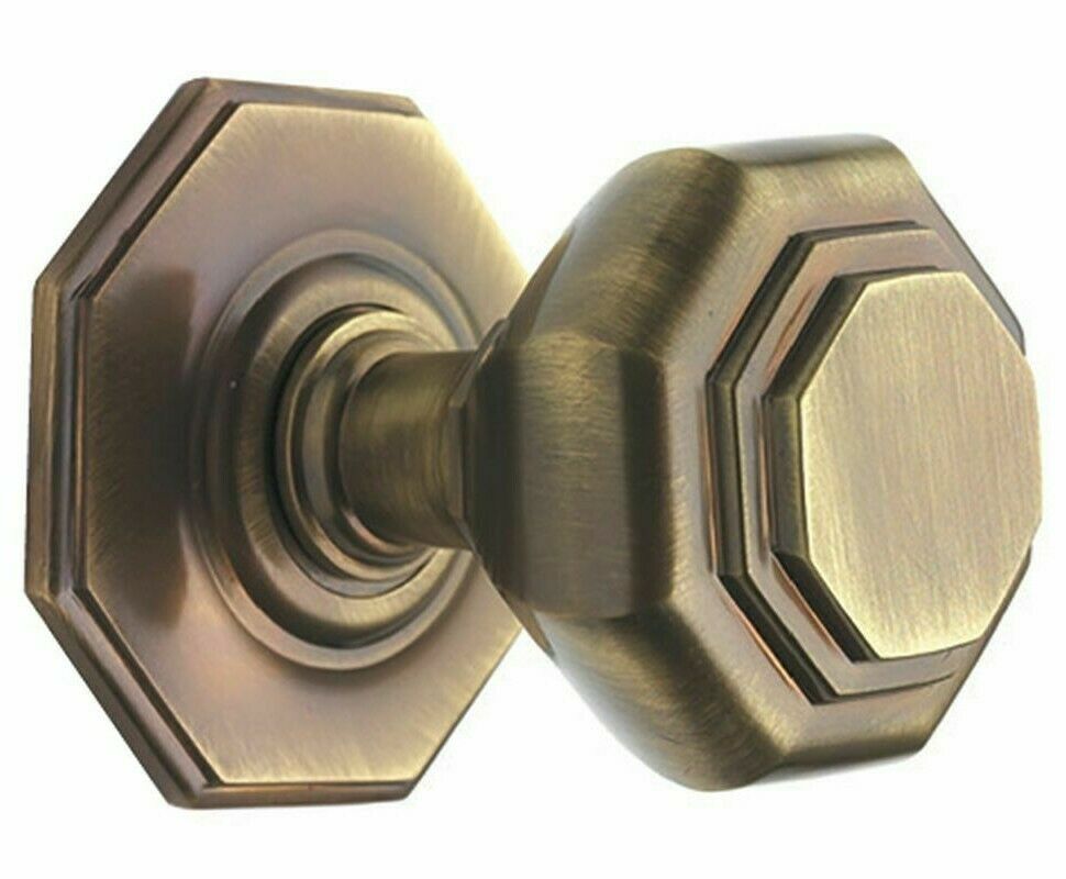 CARLTON Flat Octagonal Centre Door Knob Pull Handle On Rose Center Knob.