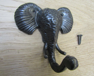 Pack Of 3 Elephant Head Coat Hooks.