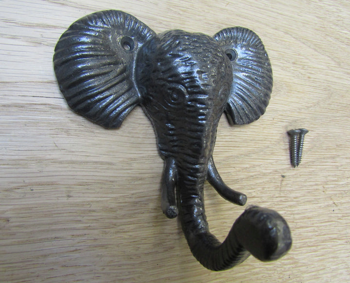 Pack Of 3 Elephant Head Coat Hooks.