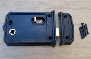 Cast Iron Rim Latch Large Black wax.