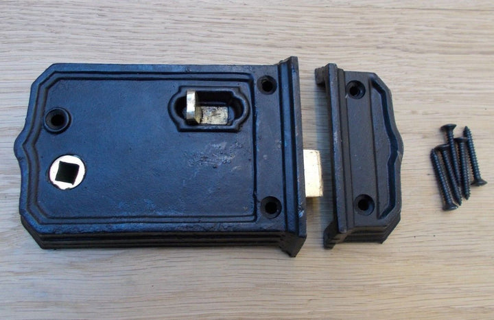 Cast Iron Rim Latch Large Black wax.