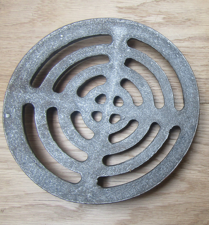 Rustic Cast Iron Gulley Gutter Lid Round Antique Iron 6inch.