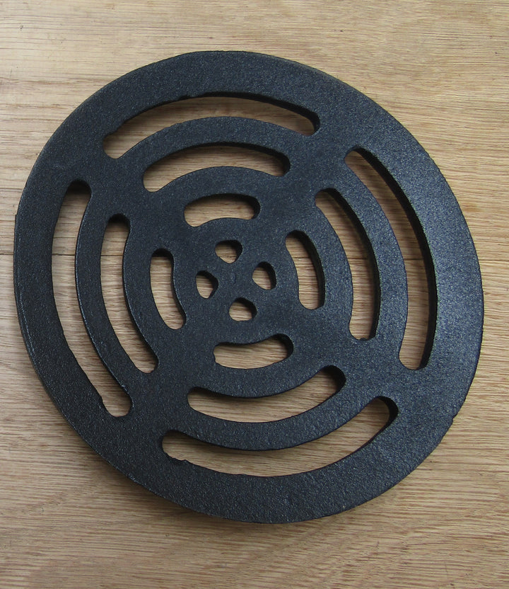 Rustic Cast Iron Gulley Gutter Lid Round Black 7inch.