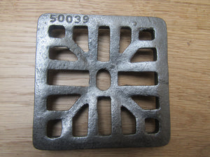 Rustic Cast Iron Gulley Gutter Lid Square Antique Iron 4inch.