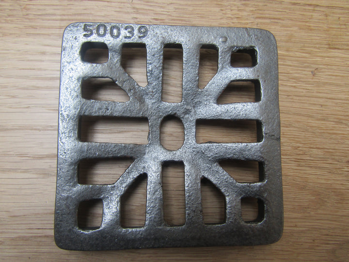 Rustic Cast Iron Gulley Gutter Lid Square Antique Iron 4inch.